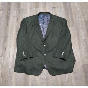 Oak Hill Men's Polyester Blend Blazer Green Houndstooth • 3XL | 54/56 R